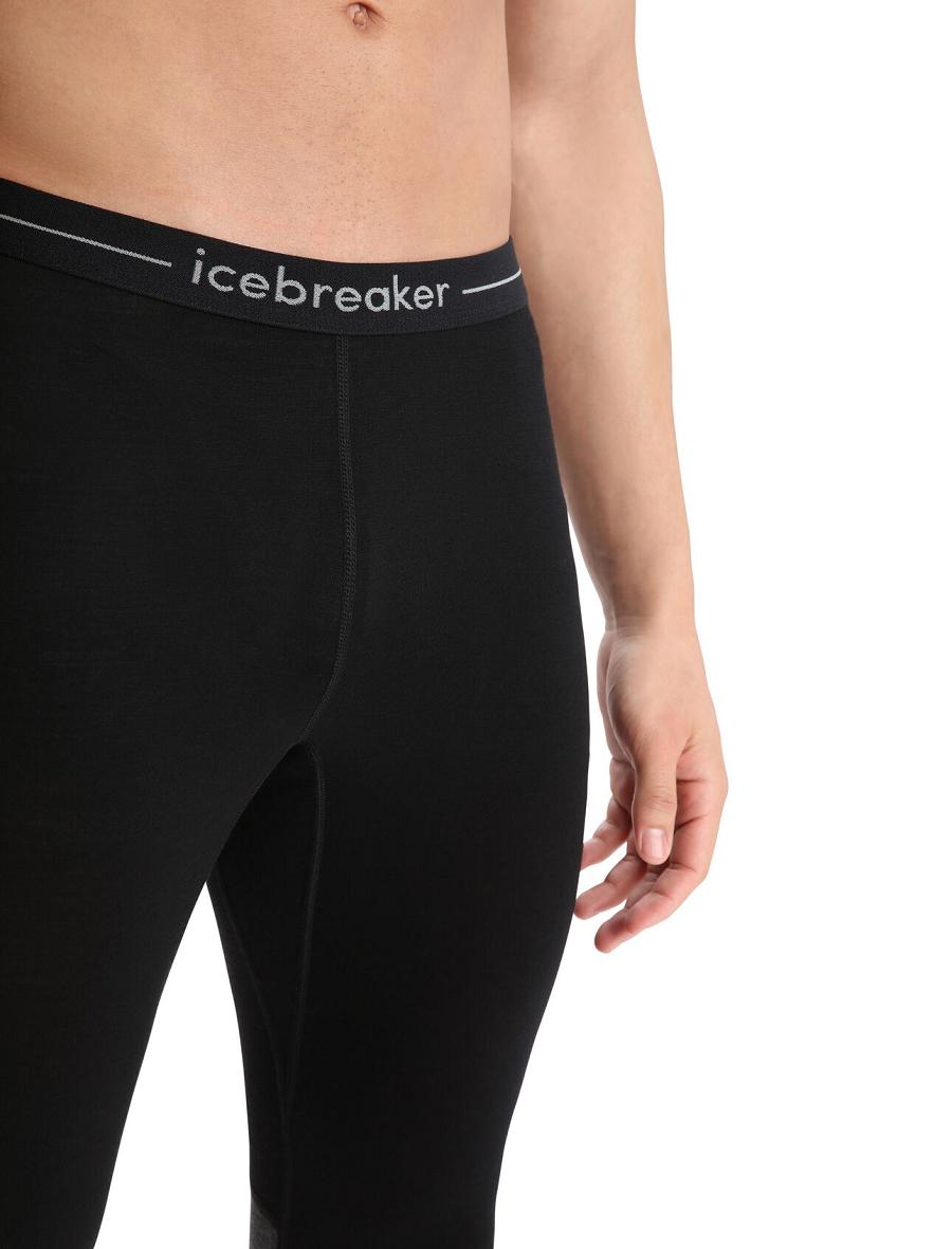 Base Layers Icebreaker 200 ZoneKnit™ Merino Leggings Męskie Czarne | PL 1606CTVE